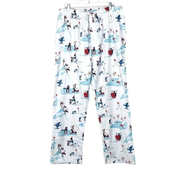 NEW Company Store Mens Pajamas Medium Flannel Thermal Snowman Bear Dad Gift PJs - Picture 2 of 15